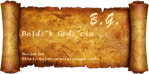 Belák Grácia névjegykártya